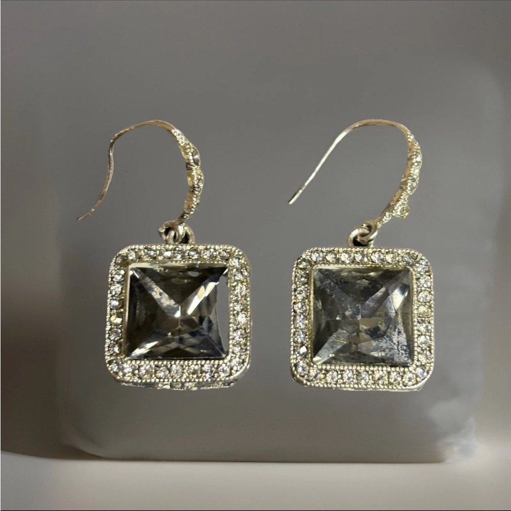Elegant Silver Square Earrings